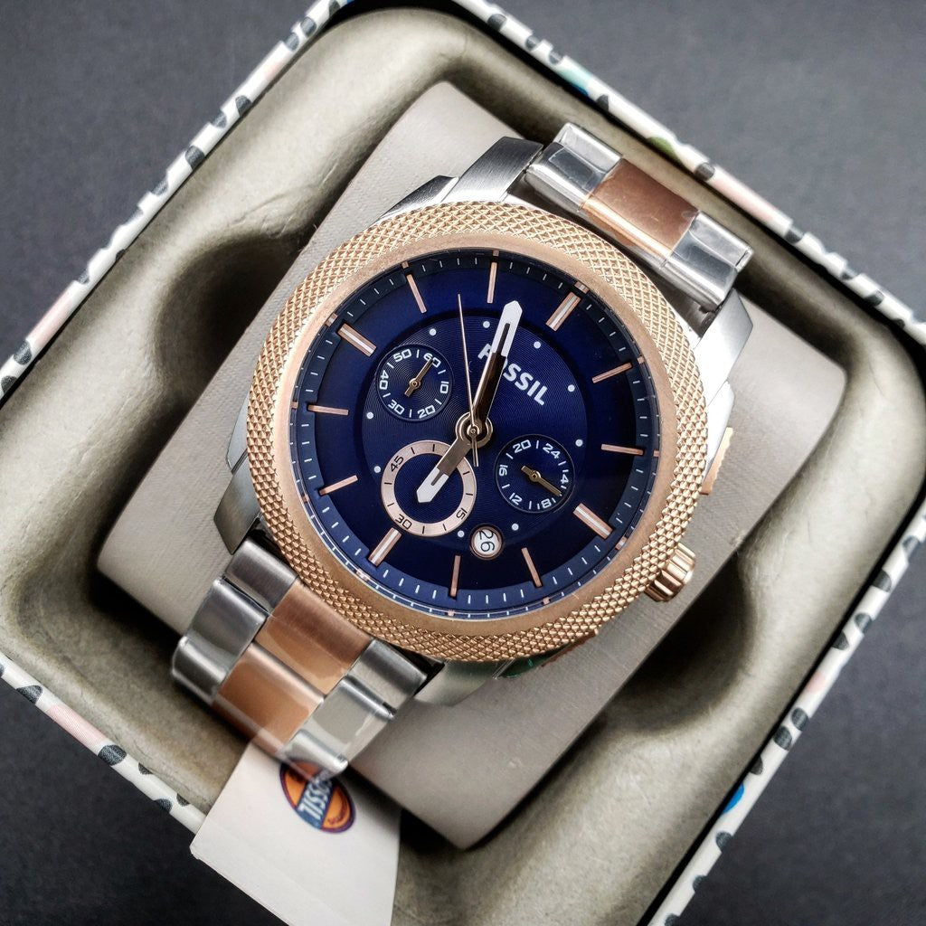 Fossil Machine Blue Dial Two Tone Steel Strap Watch for Men - FS5037 Buy Now By Fossil