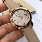 Burberry The City Beige Dial Beige Leather Strap Watch for Women - BU9109 Buy Now By Burberry