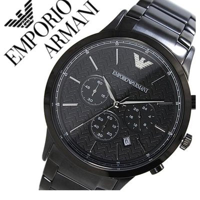 Emporio Armani Dress Chronograph Quartz Black Dial Black Stainless Steel Strap Watch For Men - AR2485 Buy Now By Emporio Armani