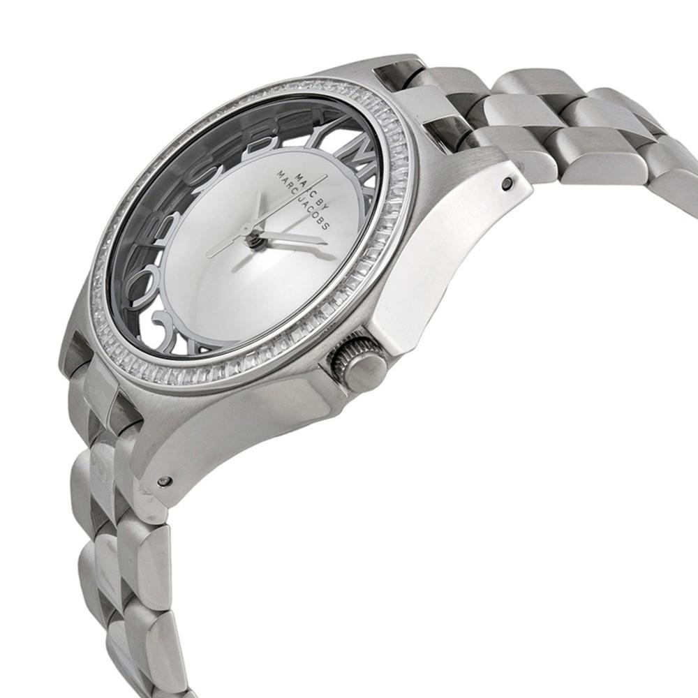 Marc Jacobs Henry Transparent Silver Dial Silver Steel Strap Watch for Women - MBM3337 Buy Now By Marc Jacobs