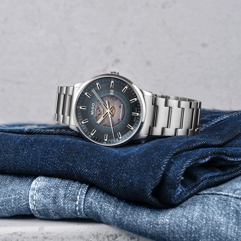 Mido Commander Automatic Gradient Black Dial Silver Steel Strap Watch For Men - M021.407.11.411.00 Buy Now By Mido