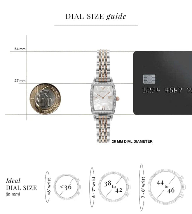 Emporio Armani Gianni T Bar White Mother Of Pearl Dial Two Tone Steel Strap Watch For Women - AR11519 Buy Now By Emporio Armani