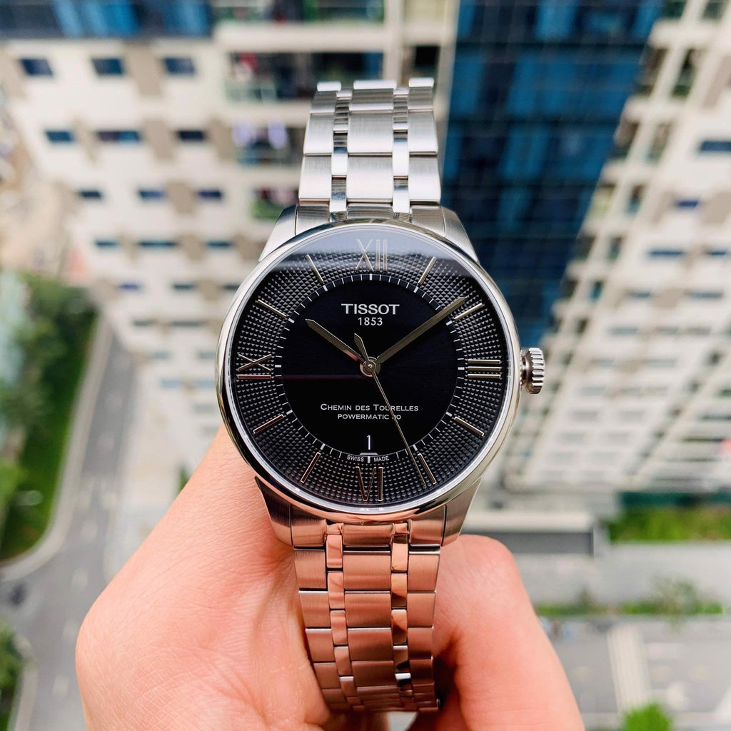 Tissot Chemin Des Tourelles Powermatic 80 Black Dial Silver Steel Strap Watch For Men - T099.407.11.058.00 Buy Now By Tissot