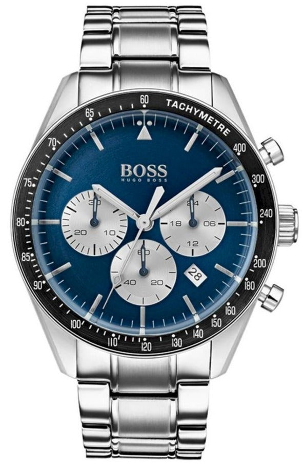 Hugo Boss Chronograph Blue Dial Silver Steel Strap Watch for Men - 1513630 Buy Now By Hugo Boss