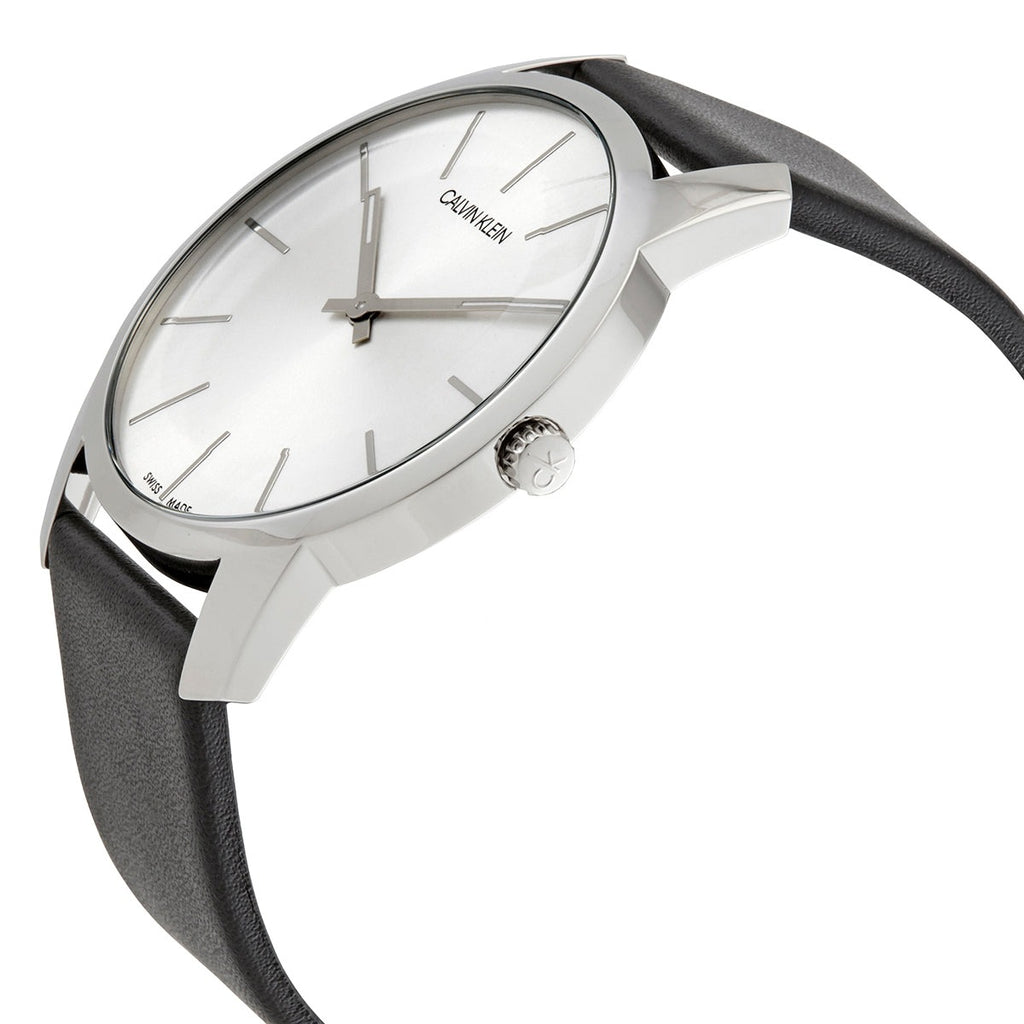Calvin Klein City White Dial Black Leather Strap Watch for Men - K2G2G1CD Buy Now By Calvin Klein
