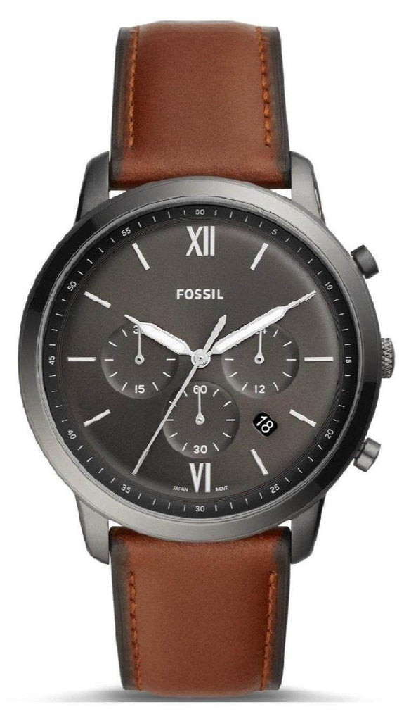 Fossil Neutra Chronograph Grey Dial Brown Leather Strap Watch for Men - FS5512 Buy Now By Fossil