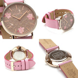 Coach Perry Floral Motif Fawn Dial Pink Leather Strap Watch for Women - 14503442 Buy Now By Coach