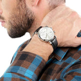 Fossil Buchanan Chronograph Silver Dial Black Leather Strap Watch for Men - FS5102 Buy Now By Fossil