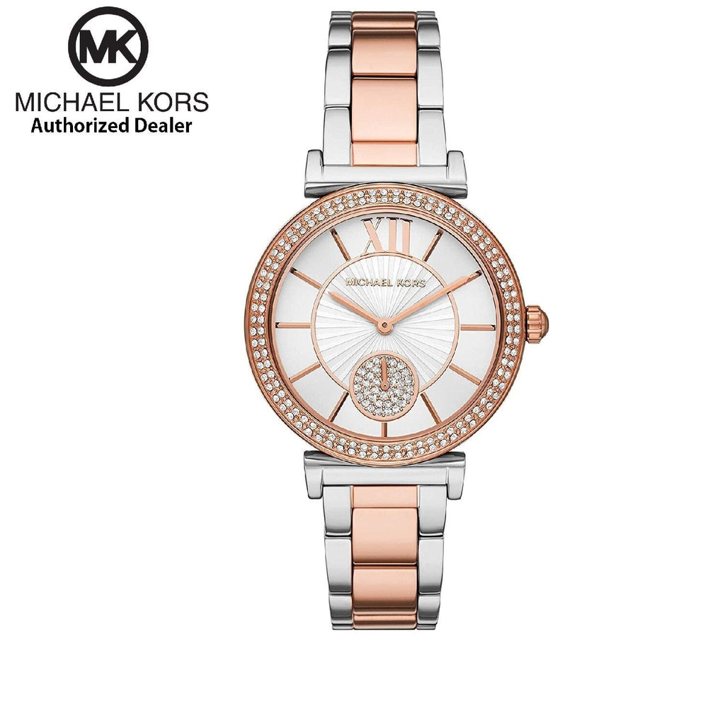 Michael Kors Abbey Three-Hand White Dial Two Tone Steel Strap Watch for Women - MK4616 Buy Now By Michael Kors