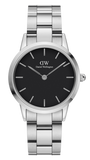 Daniel Wellington Iconic Link Black Dial Silver Steel Strap Watch for Women - DW00100204 Buy Now By Daniel Wellington
