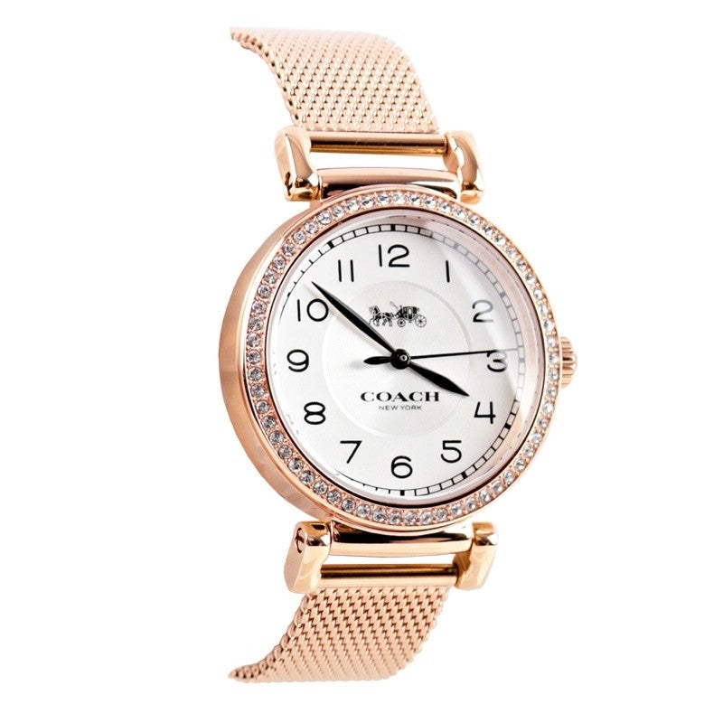 Coach Madison White Dial Rose Gold Mesh Bracelet Watch for Women - 14503398 Buy Now By Coach