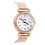 Coach Madison White Dial Rose Gold Mesh Bracelet Watch for Women - 14503398 Buy Now By Coach