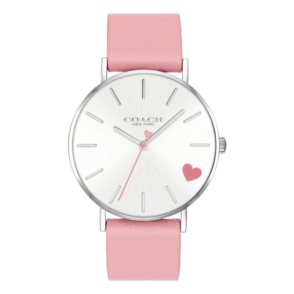 Coach Perry Silver Dial Pink Leather Strap Watch for Women - 14503516 Buy Now By Coach