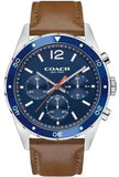 Coach Sullivan Sport Blue Dial Brown Leather Strap Watch for Men - 14606038 Buy Now By Coach