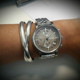 Fossil Boyfriend Chronograph Brown Dial Silver Steel Strap Watch for Women - ES3747 Buy Now By Fossil