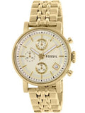 Fossil Boyfriend Chronograph Gold Dial Gold Steel Strap Watch for Women - ES2197 Buy Now By Fossil