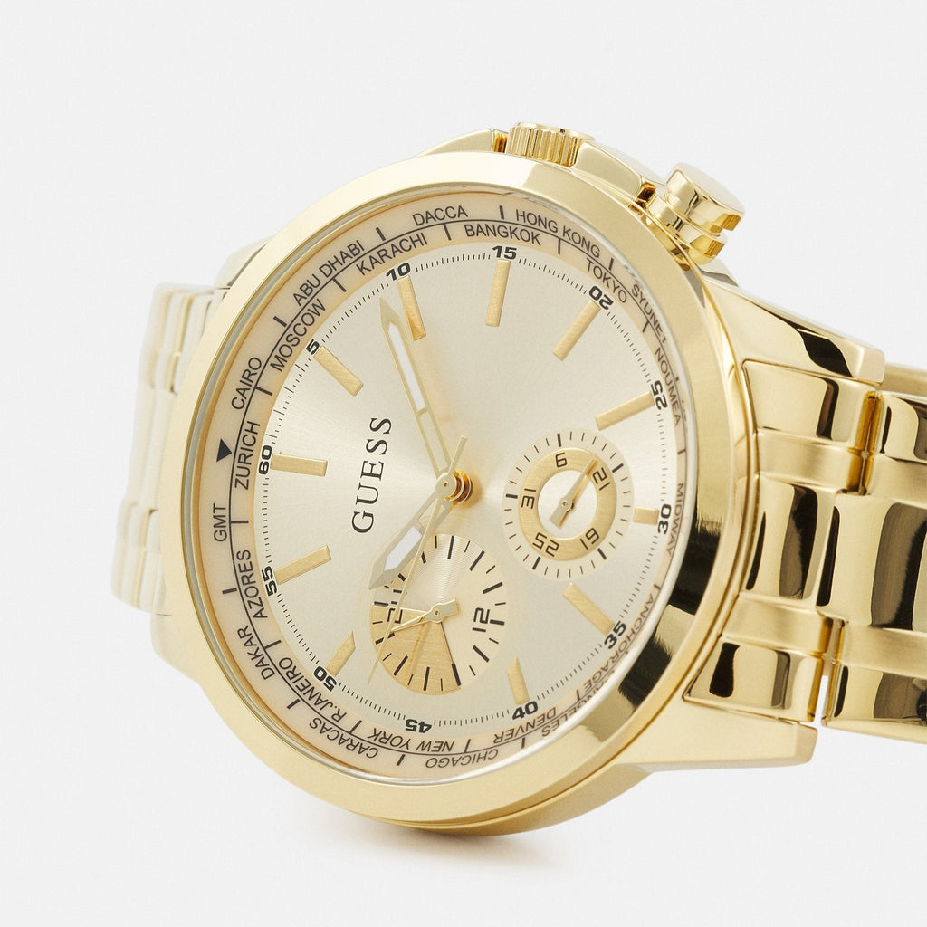 Guess Sunrise Chronograph Gold Dial Gold Steel Strap Watch For Women - W0330L1 Buy Now By Guess