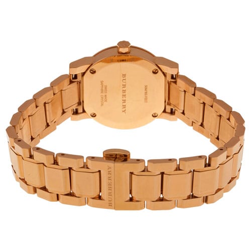 Burberry The City Diamonds Rose Dial Rose Gold Steel Strap Watch for Women - BU9225 Buy Now By Burberry