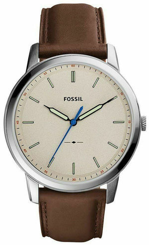 Fossil Minimalist Off White Dial Brown Leather Strap Watch for Men - FS5306 Buy Now By Fossil
