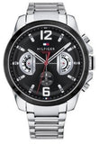 Tommy Hilfiger Decker Quartz Black Dial Silver Steel Strap Watch for Men - 1791472 Buy Now By Tommy Hilfiger