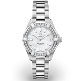 Tag Heuer Aquaracer Diamonds Mother of Pearl Dial Silver Steel Strap Watch for Women - WBD1313.BA0740 Buy Now By Tag Heuer