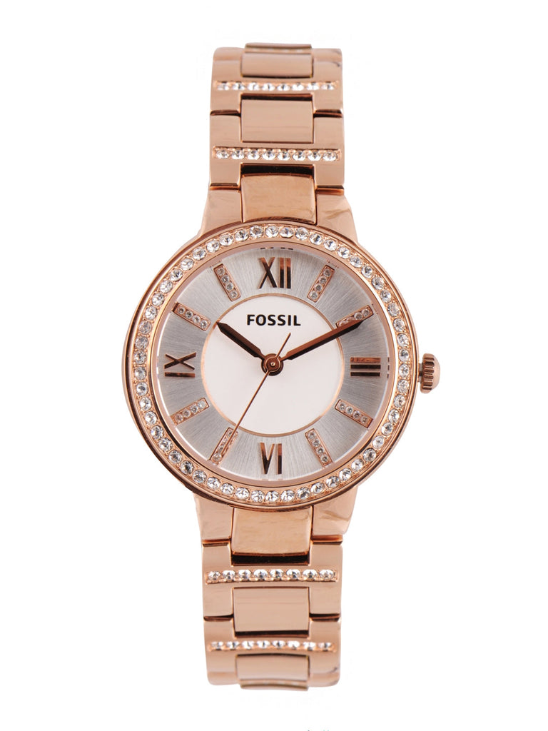 Fossil Virginia White Dial Rose Gold Steel Strap Watch for Women - ES3284 Buy Now By Fossil
