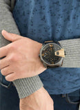 Diesel Uber Chief Two Hand Black Dial Black Leather Strap Watch For Men - DZ7377 Buy Now By Diesel