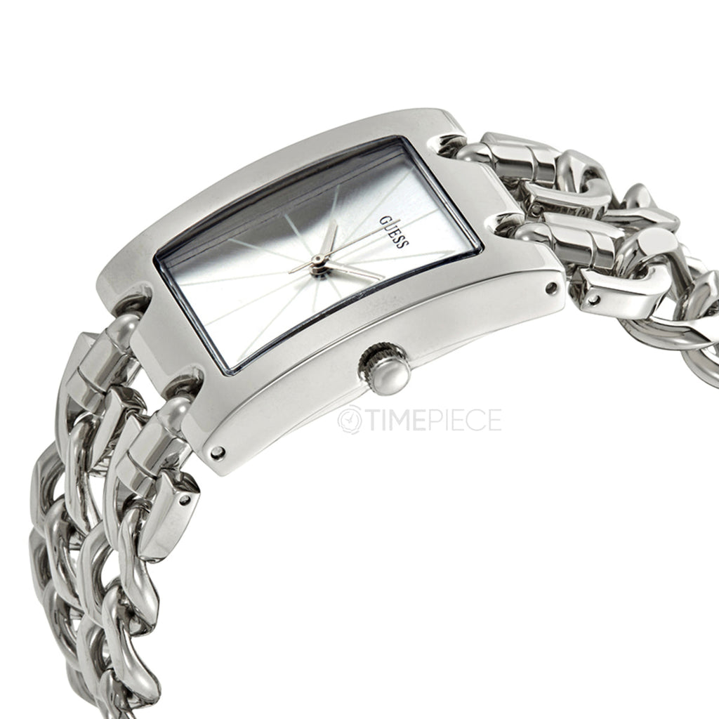 Guess Mod Heavy Metal Silver Dial Silver Steel Strap Watch For Women - W1117L1 Buy Now By Guess