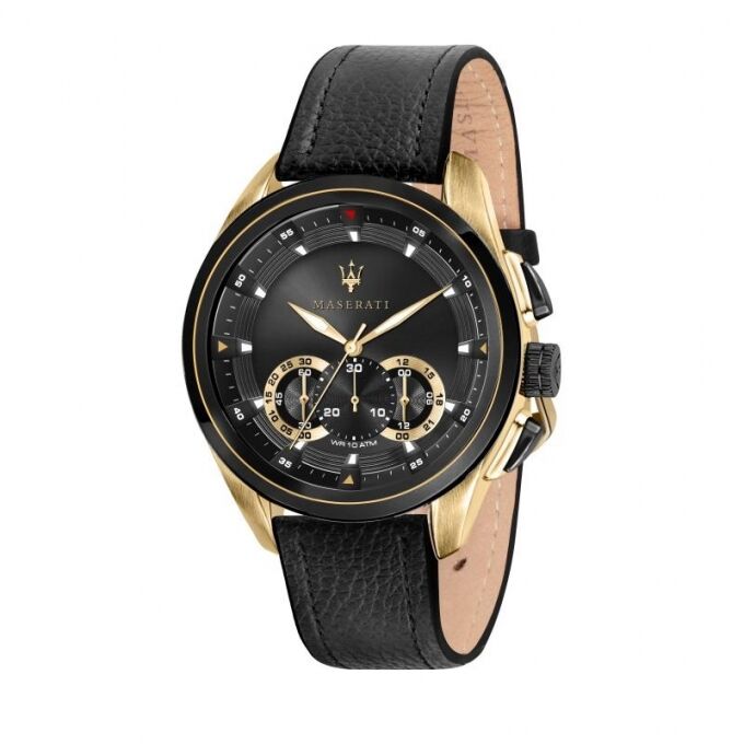 Maserati Traguardo Chronograph Black Dial Black Leather Strap Watch For Men - R8871612033 Buy Now By Maserati