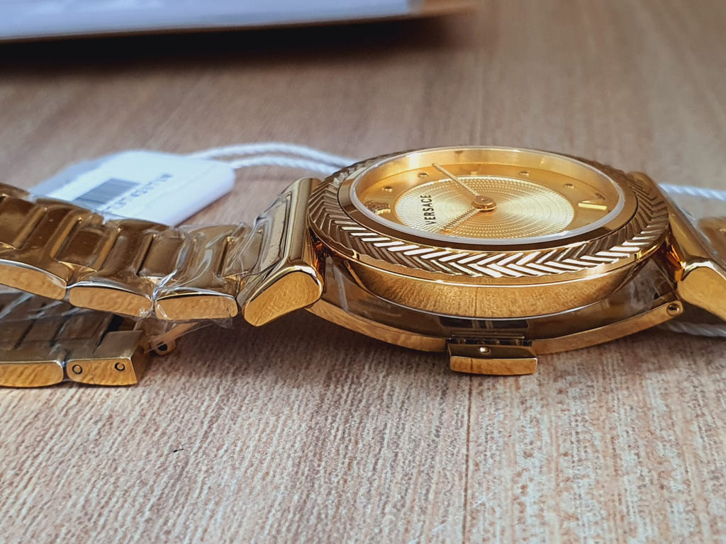 Versace V-Motif Gold Dial Gold Steel Strap Watch for Women - VERE00618 Buy Now By Versace