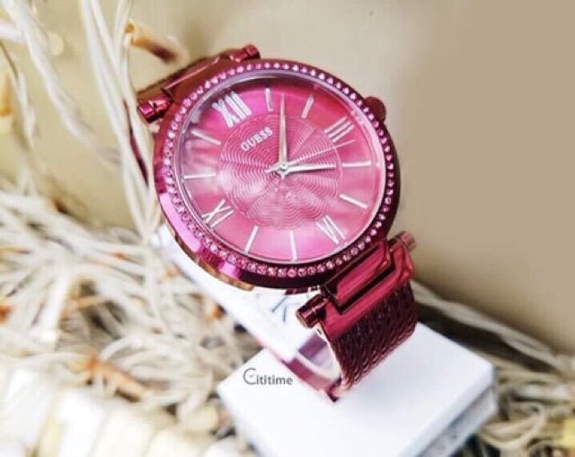 Guess Soho Pink Dial Pink Mesh Bracelet Watch For Women - W0638L6 Buy Now By Guess