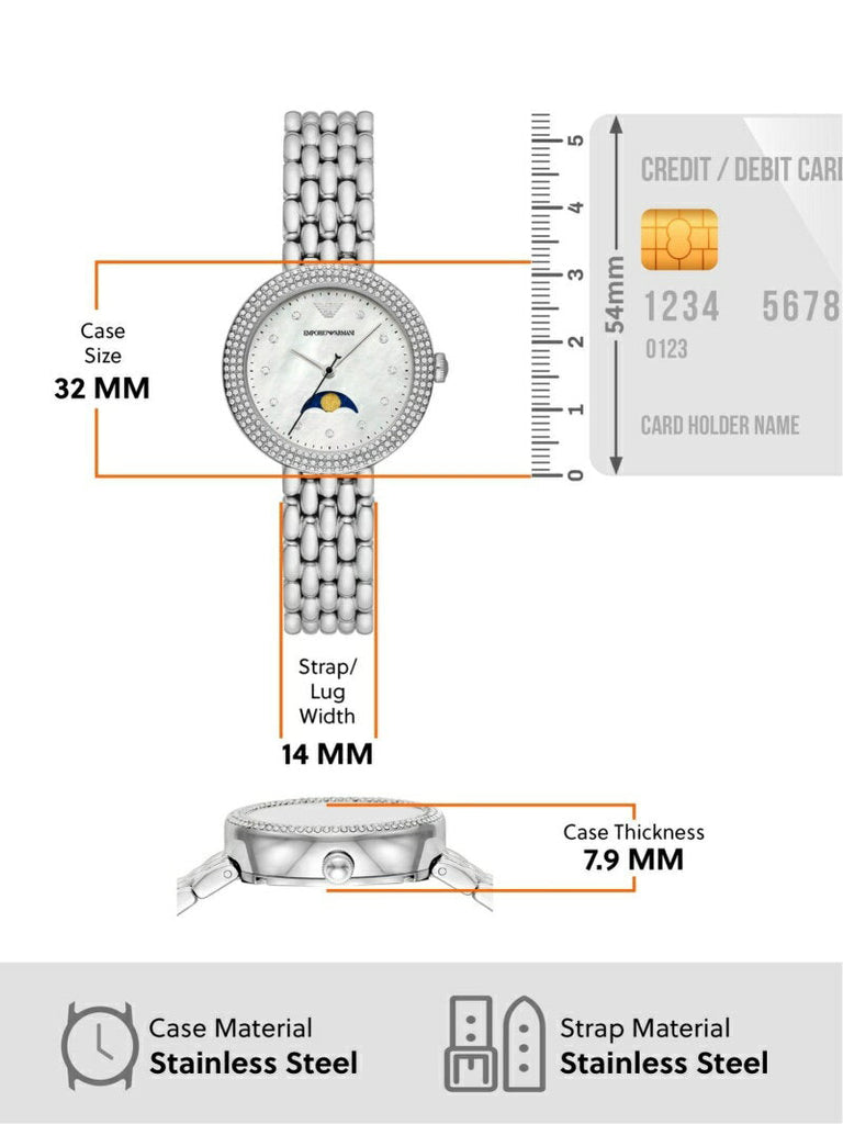 Emporio Armani Rosa Quartz Mother of Pearl Dial Silver Steel Strap Watch For Women - AR11461 Buy Now By Emporio Armani