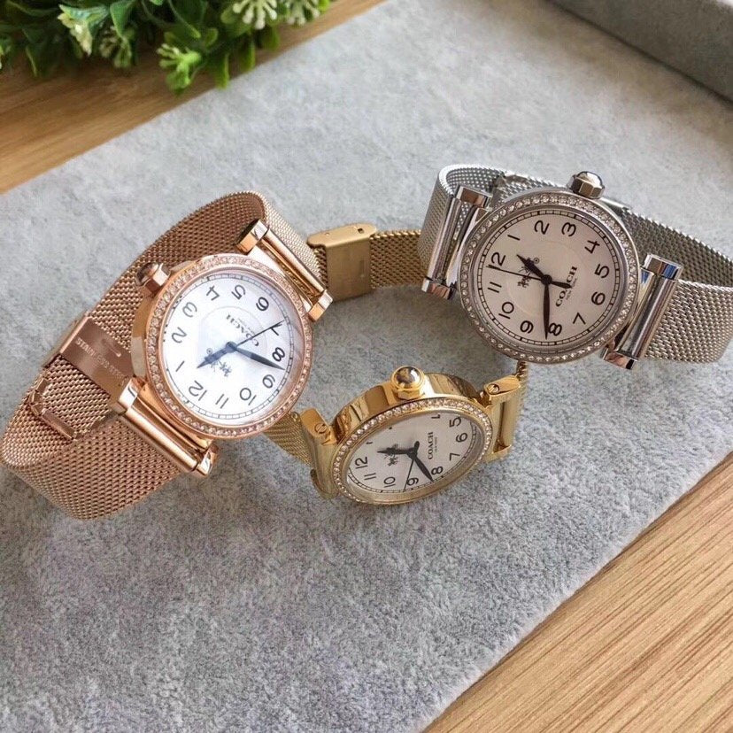 Coach Madison White Dial Rose Gold Mesh Bracelet Watch for Women - 14503398 Buy Now By Coach