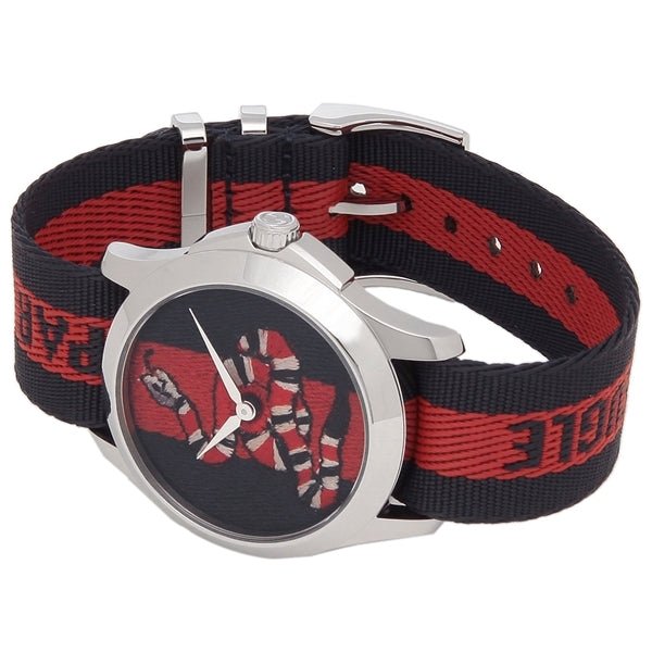 Gucci Le Marche Des Merveilles Blue Red Dial Blue Red Nylon Strap Unisex Watch - YA126493 Buy Now By Gucci