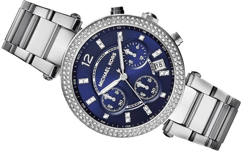 Michael Kors Parker Chronograph Blue Dial Silver Steel Strap Watch for Women - MK6117 Buy Now By Michael Kors