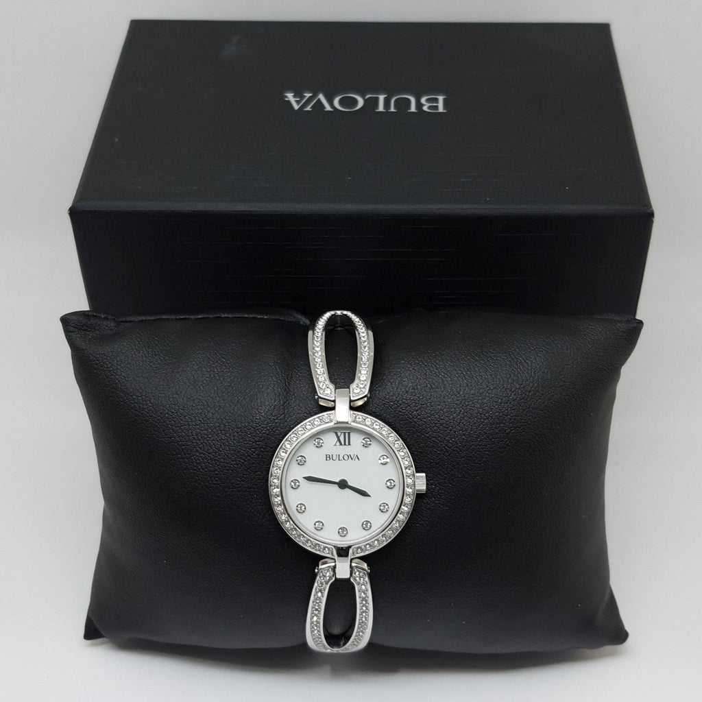 Bulova Crystal Collection Mother of Pearl Dial Silver Steel Strap Watch for Women - 96L223 Buy Now By Bulova