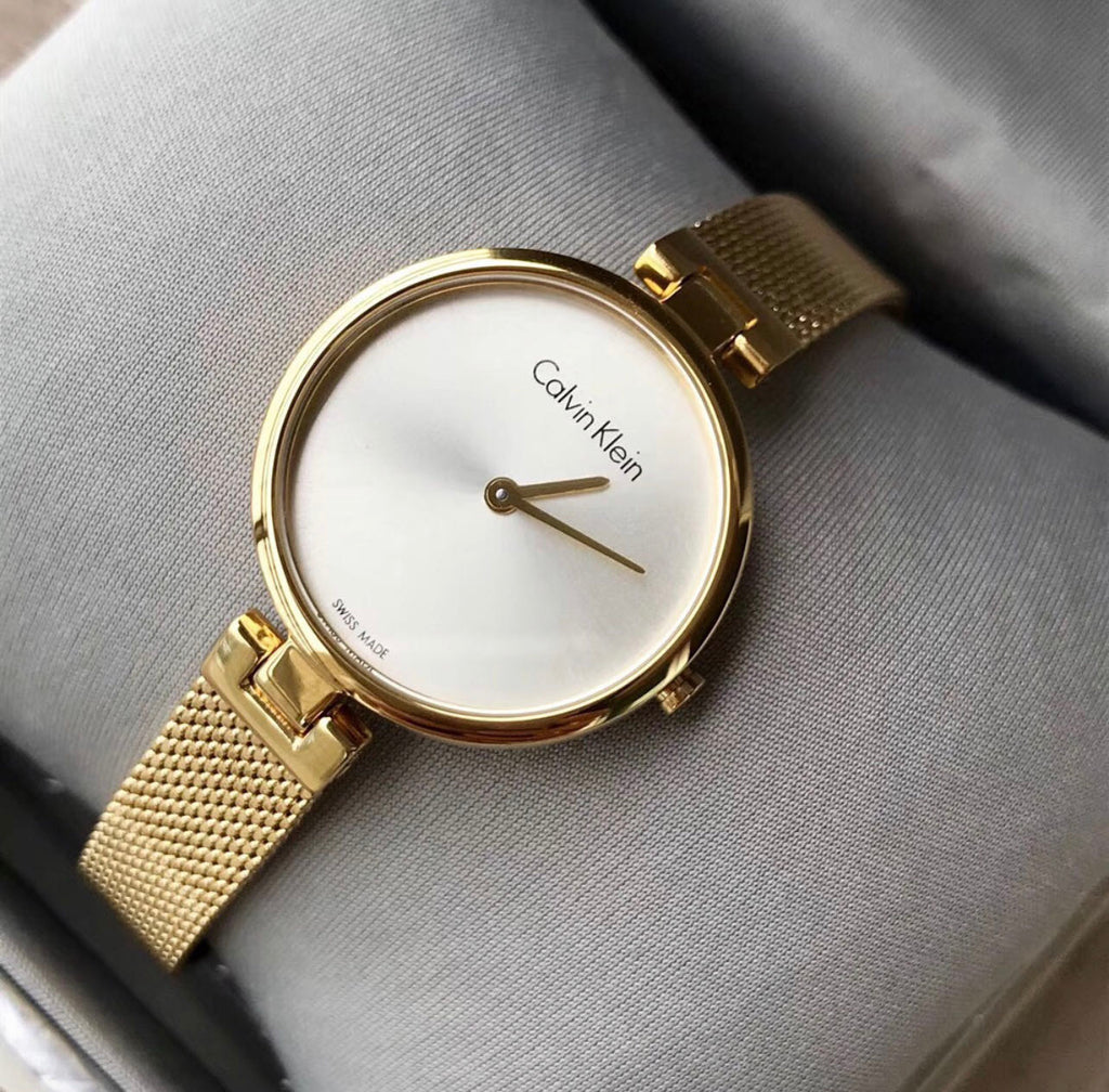 Calvin Klein Authentic White Dial Rose Gold Mesh Bracelet Watch for Women - K8G23526 Buy Now By Calvin Klein