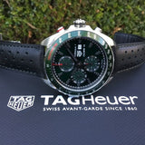 Tag Heuer Formula 1 Calibre 16 Automatic Chronograph Green Dial Black Leather Strap Watch for Men - CAZ2016.FC6473 Buy Now By Tag Heuer