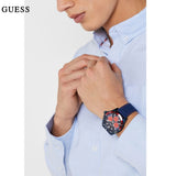 Guess Odyssey Analog Blue Dial Blue Rubber Strap Watch For Men - W1108G1 Buy Now By Guess