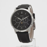 Fossil Neutra Minimalist Moonphase Black Dial Black Leather Strap Watch for Men - FS5904 Buy Now By Fossil