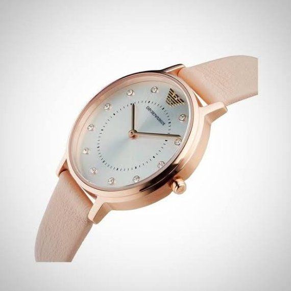 Emporio Armani Kappa Rose Gold & White Dial Beige Nude Leather Strap Watch For Women - AR2510 Buy Now By Emporio Armani