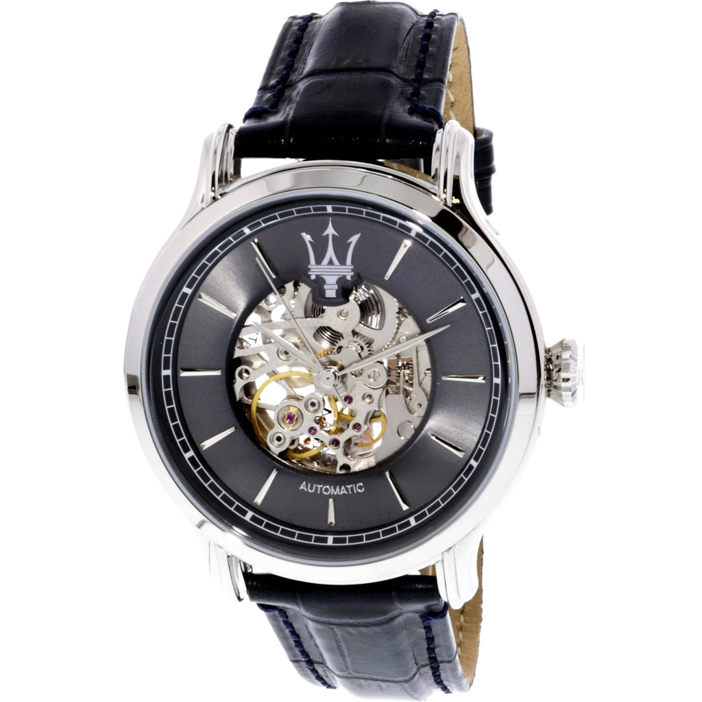 Maserati Epoca Automatic Skeleton Dial Black Leather Strap Watch For Men - R8821118002 Buy Now By Maserati