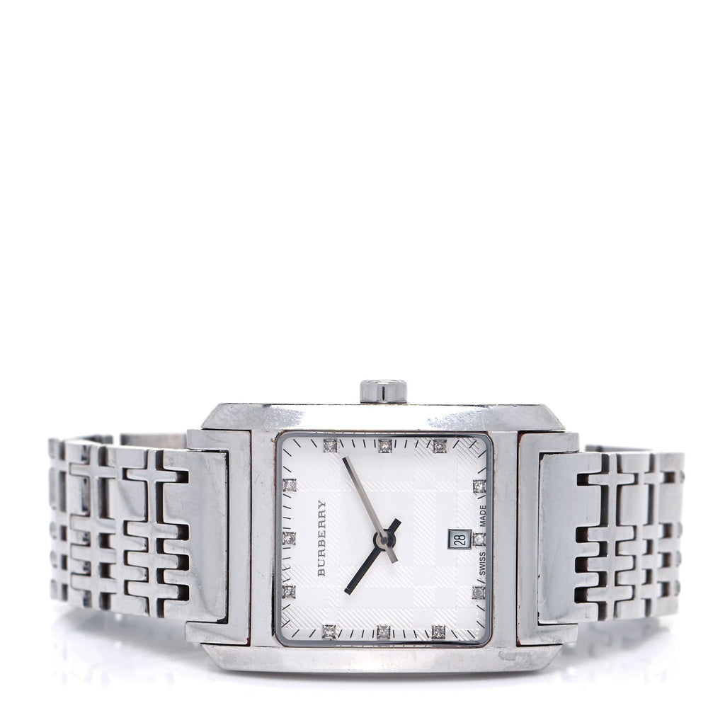 Burberry Heritage Diamond White Dial Silver Stainless Steel Strap Watch for Women - BU1583 Buy Now By Burberry