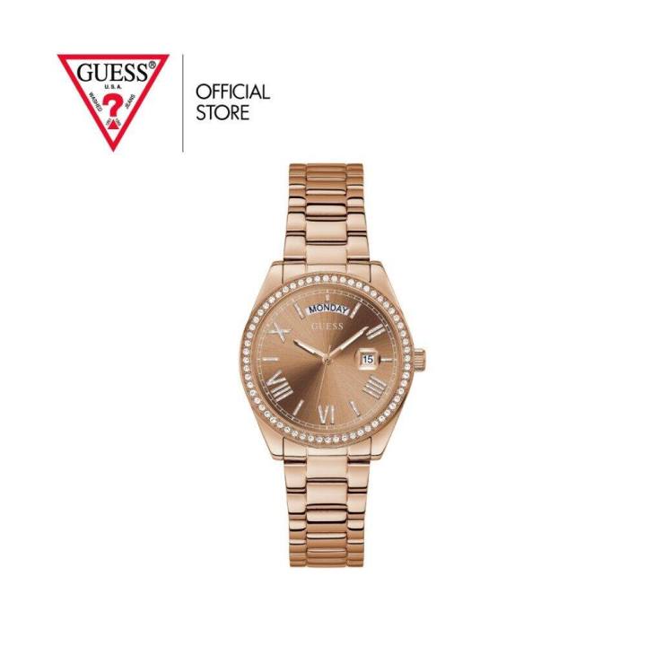 Guess Luna Diamonds Rose Gold Dial Rose Gold Steel Strap Watch for Women - GW0307L3 Buy Now By Guess