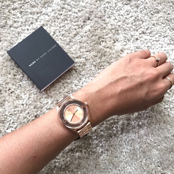 Marc Jacobs Tether Transparent Rose Gold Dial Rose Gold Steel Strap Watch for Women - MBM3414 Buy Now By Marc Jacobs