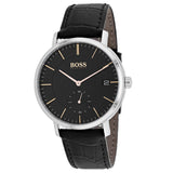 Hugo Boss Corporal Black Dial Black Leather Strap Watch for Men - 1513638 Buy Now By Hugo Boss