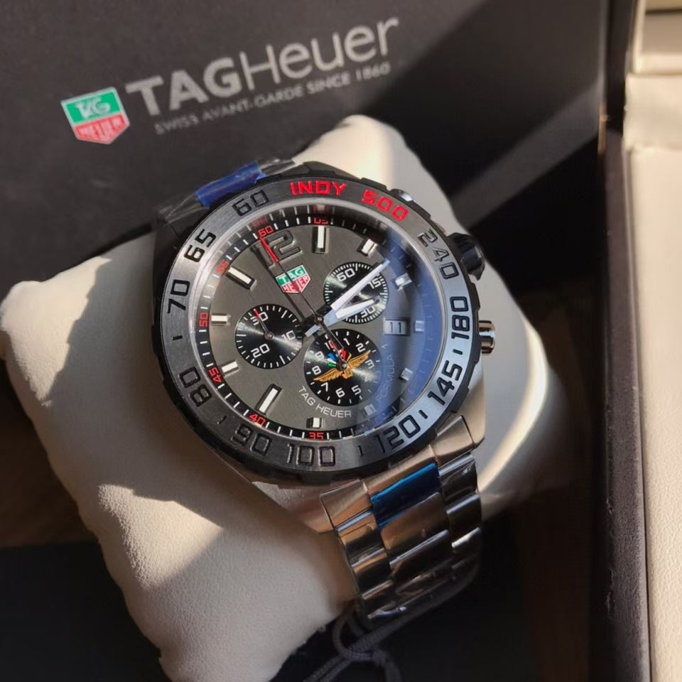 Tag Heuer Formula 1 Chronograph Indy 500 Special Edition Grey Dial Silver Steel Strap Watch for Men - CAZ1016.EB0058 Buy Now By Tag Heuer