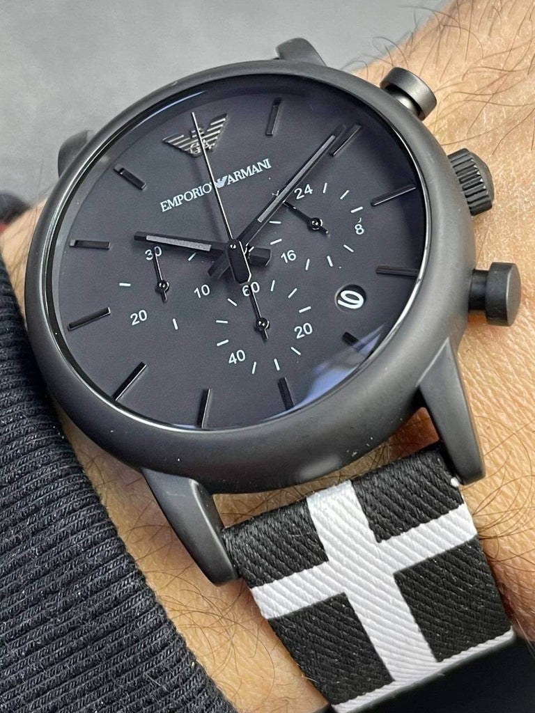 Emporio Armani Classic Black Dial Black Leather Strap Watch For Men - AR1860 Buy Now By Emporio Armani