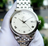 Omega De Ville Prestige Co Axial Automatic White Dial Silver Steel Strap Watch for Men - 424.10.40.20.02.005 Buy Now By Omega