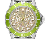Michael Kors Everest Three Hand Crystals Silver Dial Green Silicone Strap Watch For Women - MK7360 Buy Now By Michael Kors